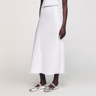 Ekru Keten Karışımlı Etek