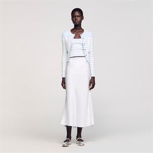 Ekru Keten Karışımlı Etek