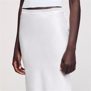 Ekru Keten Karışımlı Etek