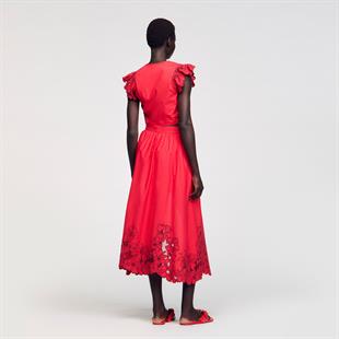 Etek Ucu Güpür Detaylı Şort Etek