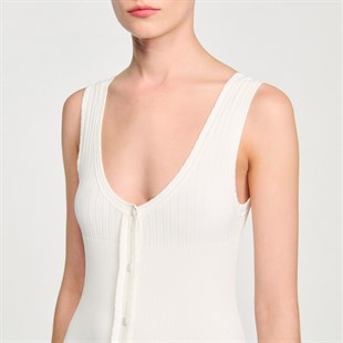 Etek Ucu Piliseli Triko Elbise