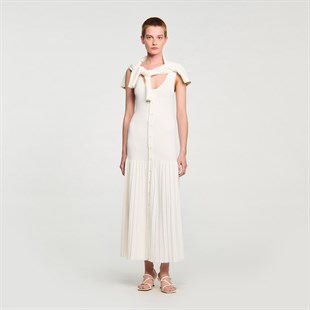 Etek Ucu Piliseli Triko Elbise