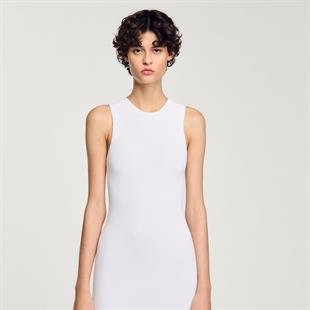 Etek Ucu Saçaklı Çiçek Figür Geçişli Elbise