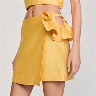 Fırfır Detaylı Cut Out Etek