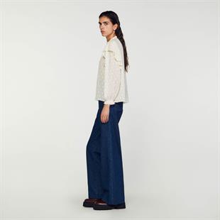 Fırfırlı Hakim Yaka Bluz