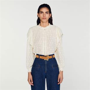 Fırfırlı Hakim Yaka Bluz