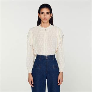 Fırfırlı Hakim Yaka Bluz