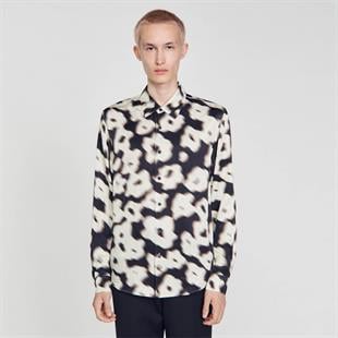 Floral Desen Ekru Gömlek