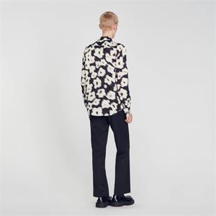 Floral Desen Ekru Gömlek