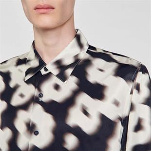 Floral Desen Ekru Gömlek