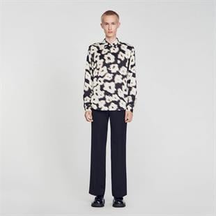 Floral Desen Ekru Gömlek