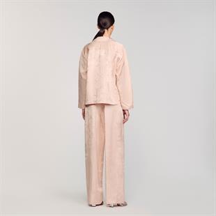 Floral Desenli Saten Gömlek