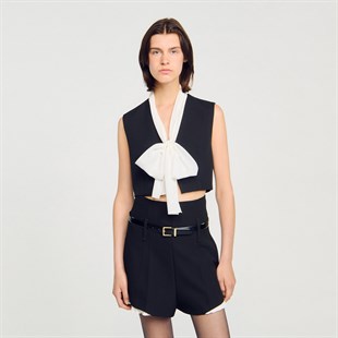 Fular Form Bağlamalı Bluz