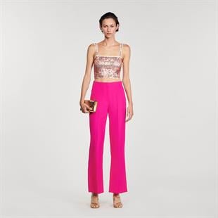 Fuşya Geniş Paça Pantolon