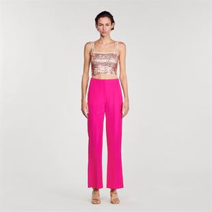 Fuşya Geniş Paça Pantolon