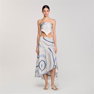 Geometrik desen ipek etek