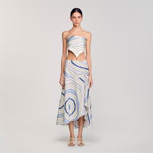 Geometrik desen ipek etek