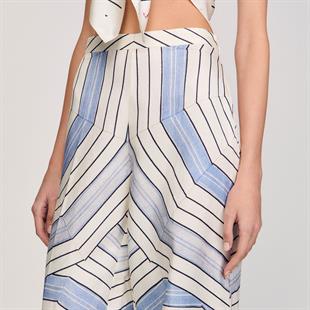 Geometrik desen ipek pantolon