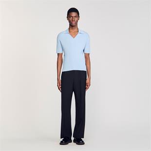 Gök Mavisi Polo Yaka Triko