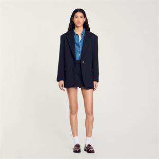 Gold Düğme Kapama Blazer