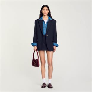 Gold Düğme Kapama Blazer