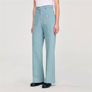 Gold Düğmeli Jean Pantolon