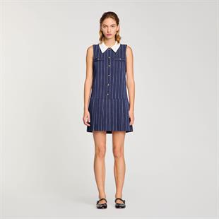 Gömlek Yaka Çizgili Elbise