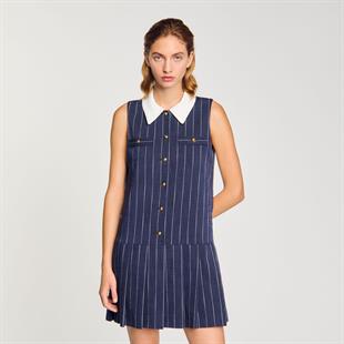 Gömlek Yaka Çizgili Elbise