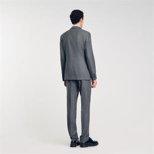 Gri Düz Kesim Blazer