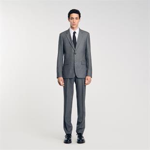 Gri Düz Kesim Blazer