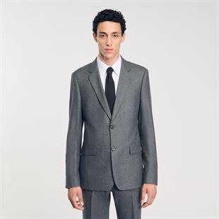 Gri Düz Kesim Blazer