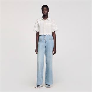 Güpür Detaylı Crop Gömlek