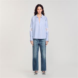 Güpür Kol Detaylı Bluz