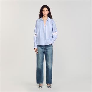 Güpür Kol Detaylı Bluz