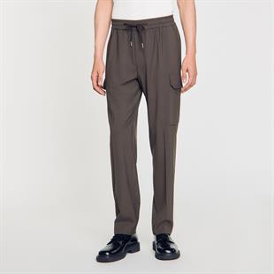 Haki Beli Lastikli Cepli Pantolon