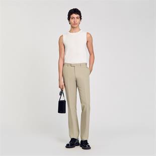 Haki Düz Kesim Pantolon