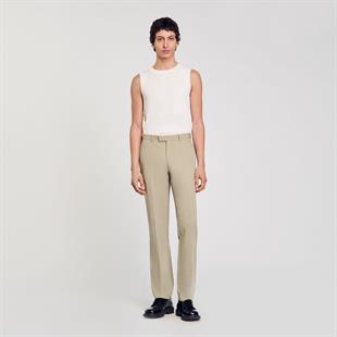 Haki Düz Kesim Pantolon
