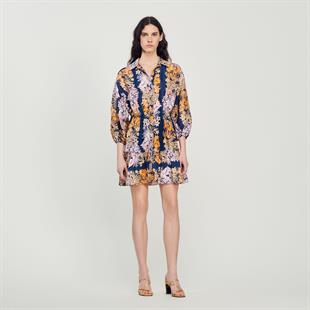 Hawaii Desenli Mini Elbise