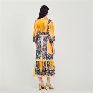 Hawaii Desenli Uzun Elbise