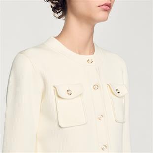 İnci Düğmeli Hırka