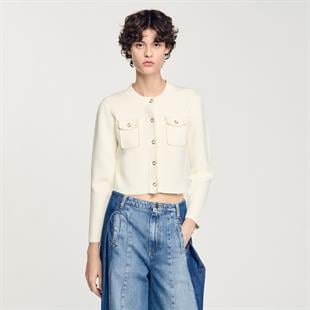 İnci Düğmeli Hırka