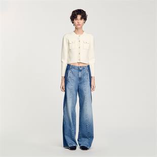 İnci Düğmeli Hırka