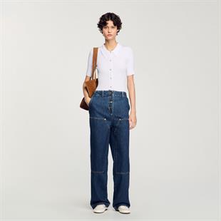 İnci Düğmeli Polo Yaka Triko