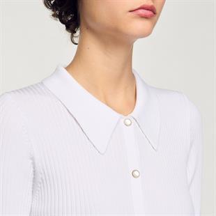 İnci Düğmeli Polo Yaka Triko