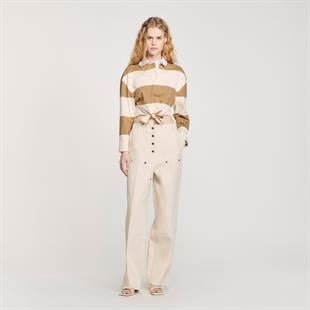 İnci İşlemeli Bebe Yaka T-shirt