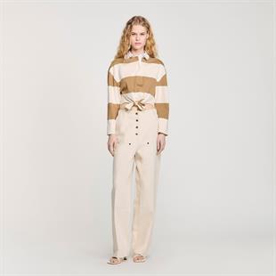 İnci İşlemeli Bebe Yaka T-shirt