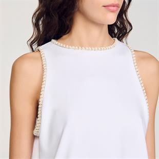 İnci işlemeli bluz