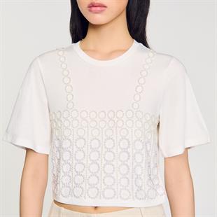 İnci İşlemeli T-shirt