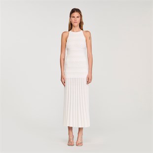 İnci İşlemeli Triko Elbise