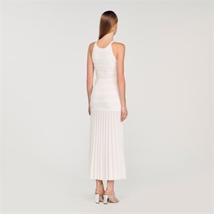 İnci İşlemeli Triko Elbise